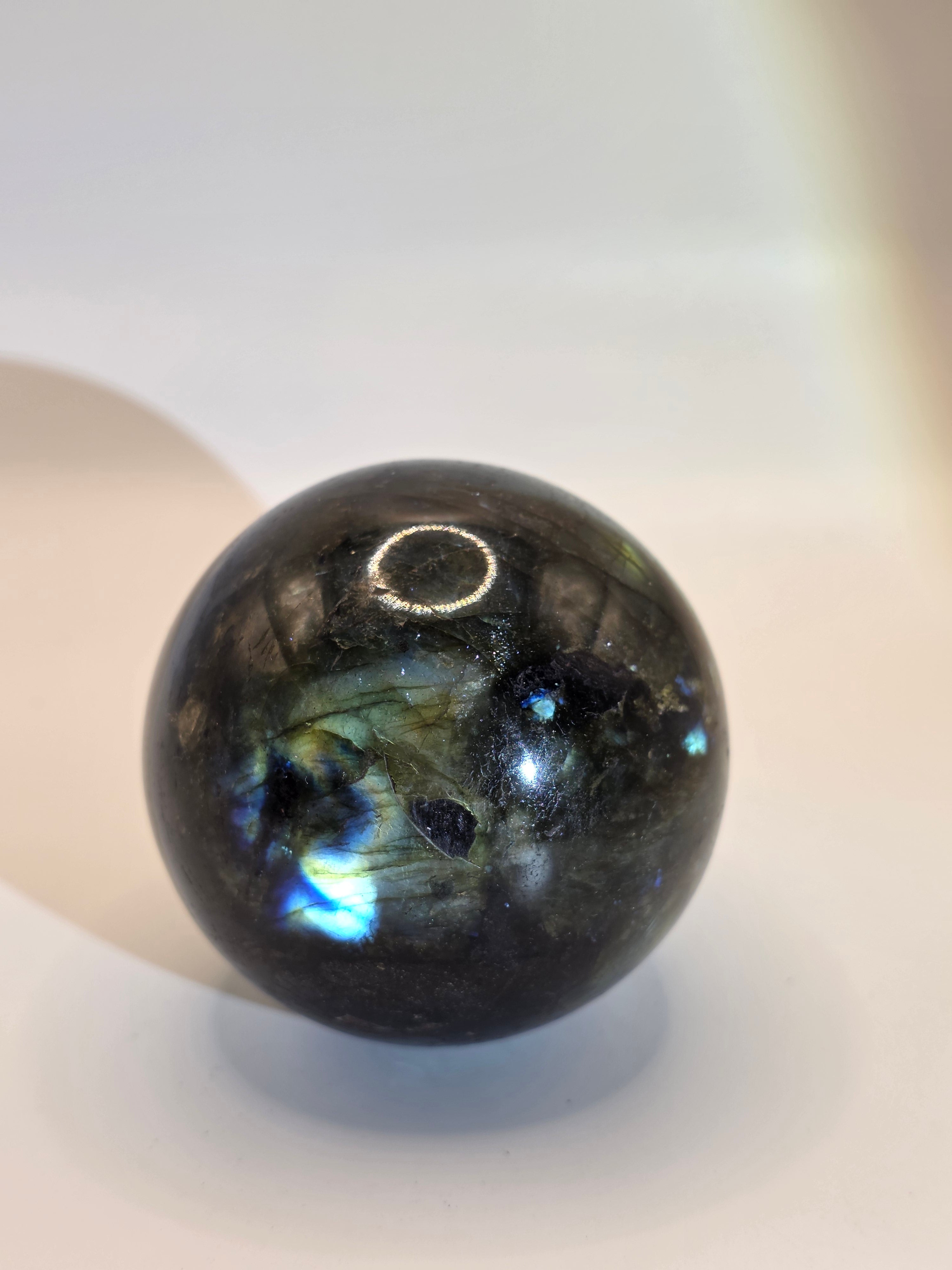 Labradorite Crystal Sphere – 300-450g – Hand-Carved in Madagascar