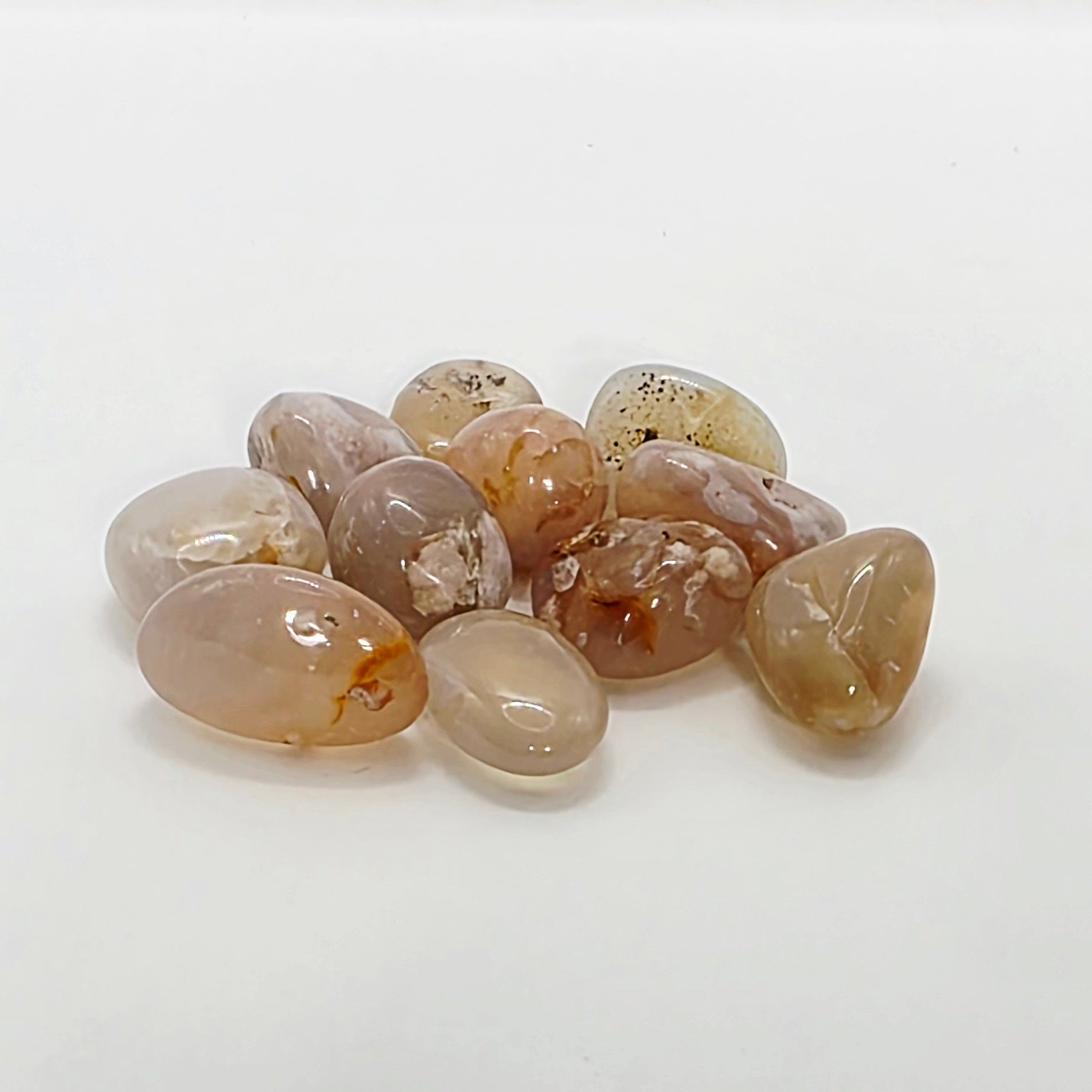 Flower Agate Tumbled Stone – Growth & Potential – Natural Crystal with Flower Inclusions