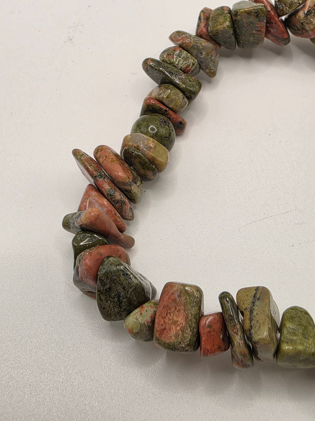 Unakite Chip Bracelet – Double Strung – Emotional Balance & Heart Healing – Crystal Healing on the Go