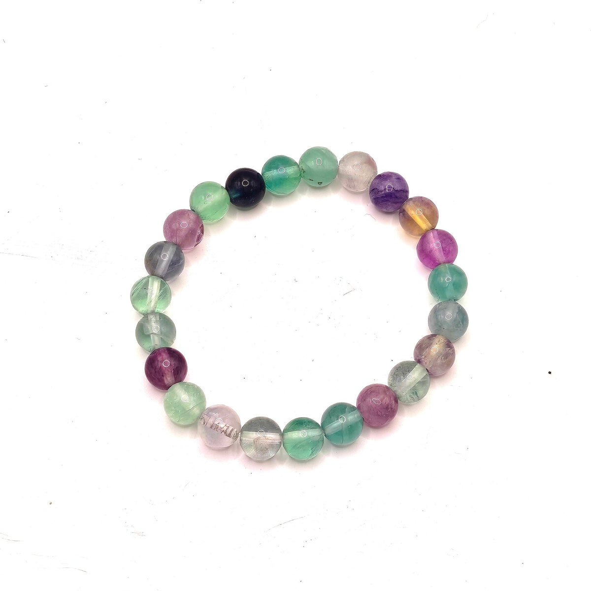 Fluorite Crystal Bracelet – 8mm Healing Gemstone