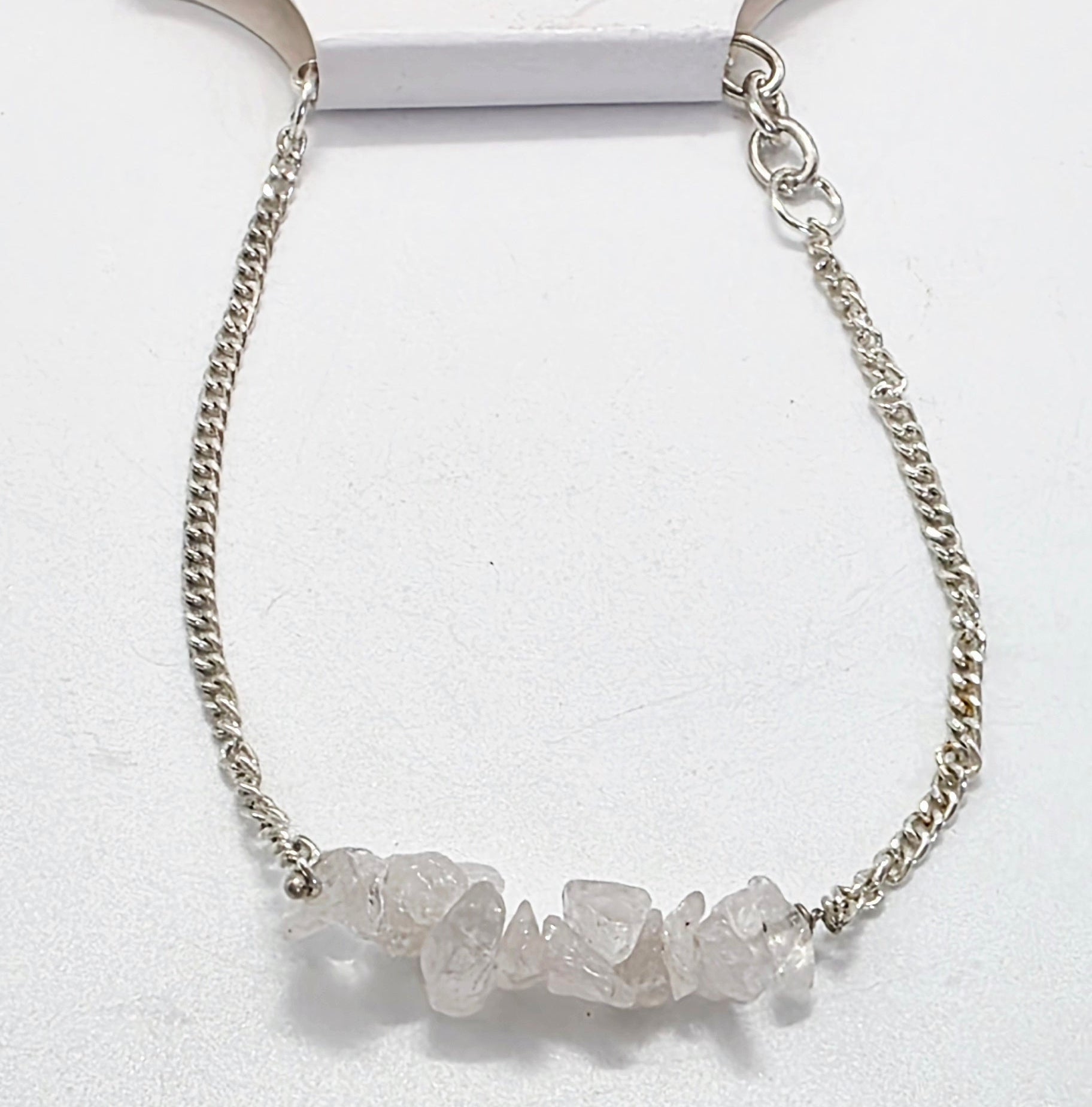 Silver Chain Chip Bracelet – Natural Gemstone Chip Bracelet – Choose Your Stone