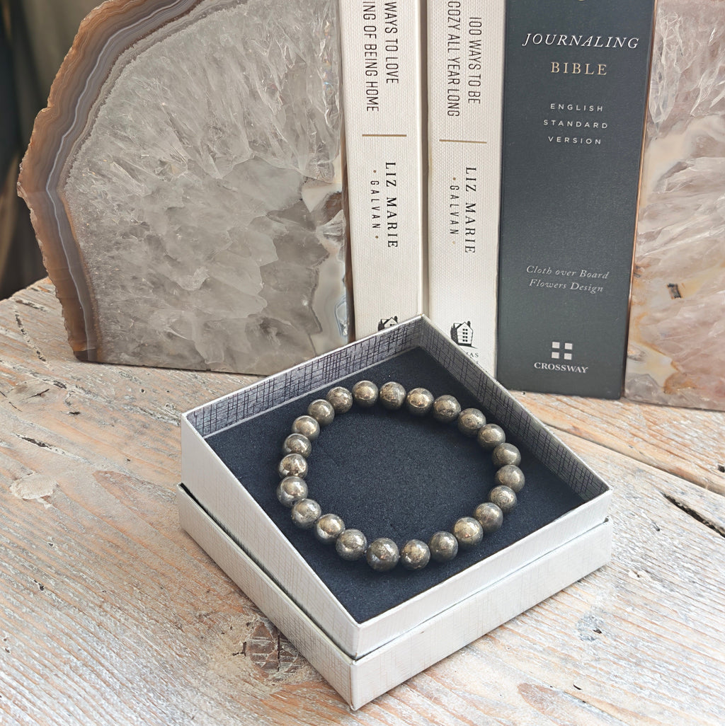 Pyrite Bracelet A+ 8mm for Abundance & Success