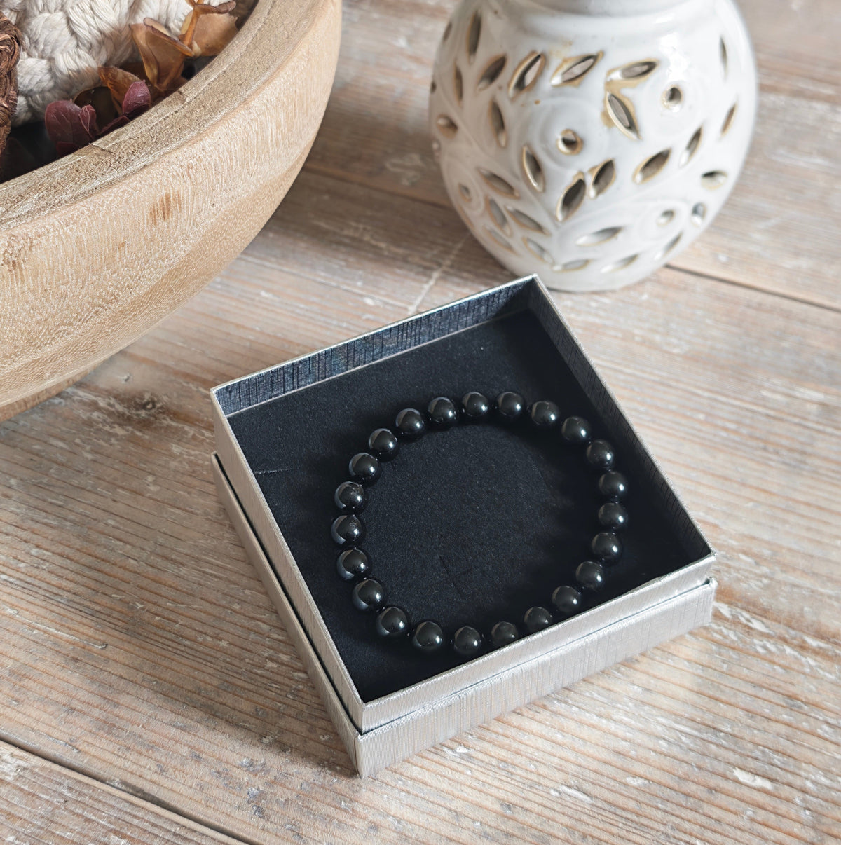 Black Tourmaline Bracelet A+ 8mm for Protection