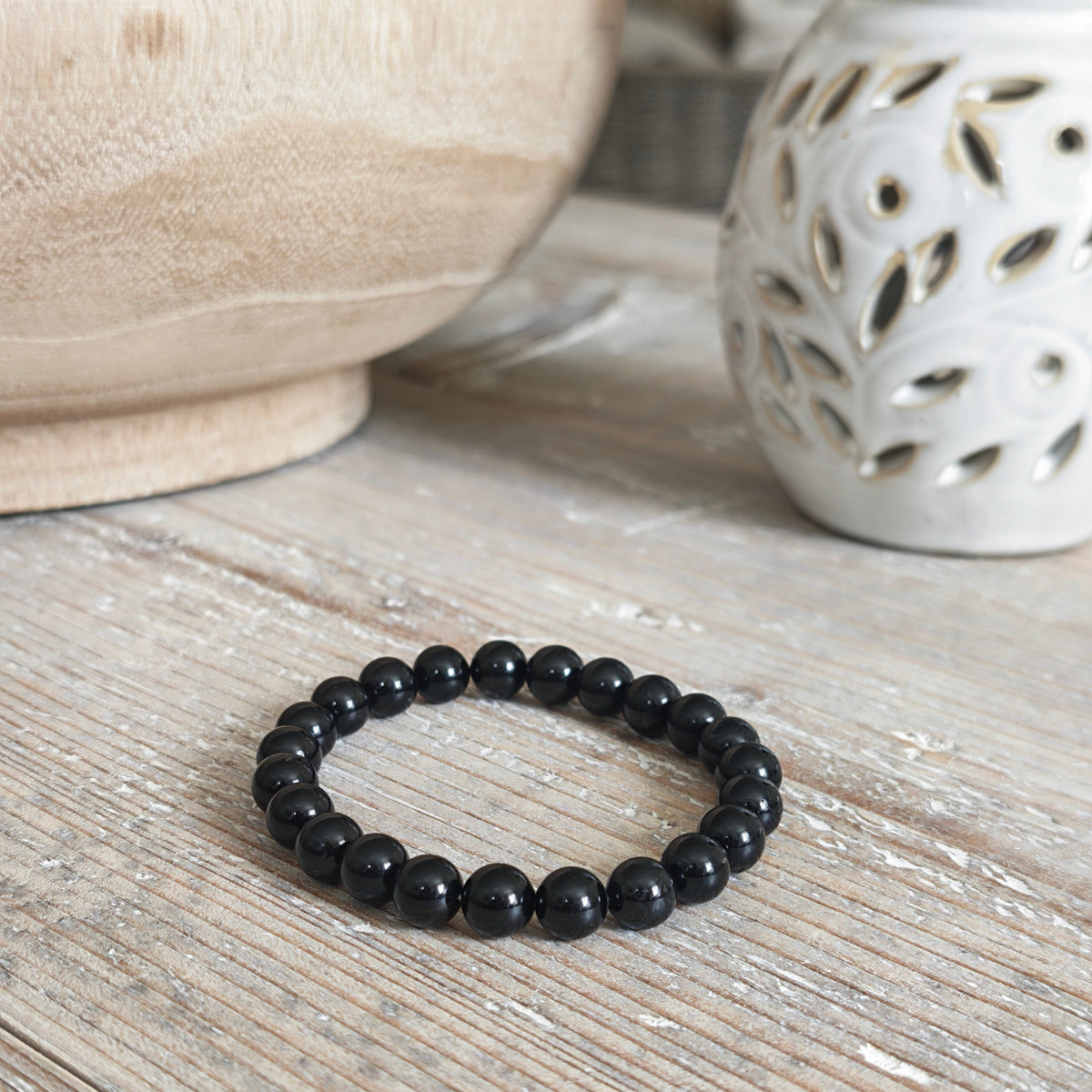 Black Tourmaline Bracelet A+ 8mm for Protection