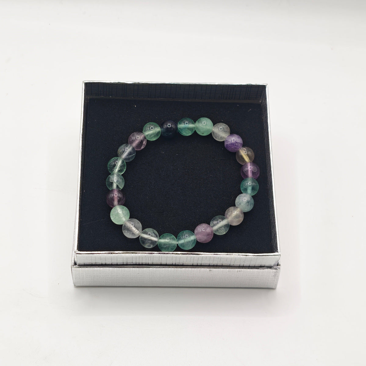 Fluorite Crystal Bracelet – 8mm Healing Gemstone