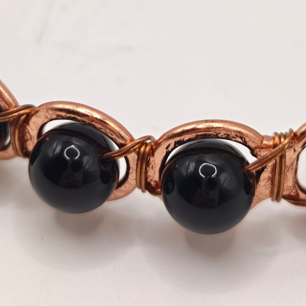 Copper & Black Obsidian Bracelet for Grounding | Inner Peace