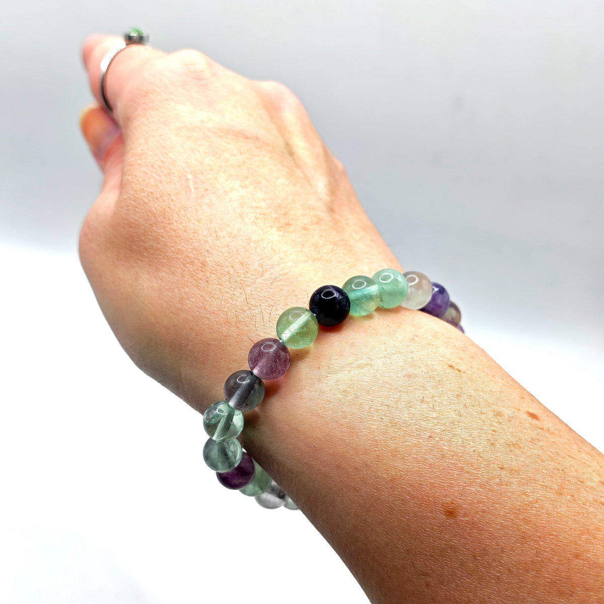Fluorite Crystal Bracelet – 8mm Healing Gemstone