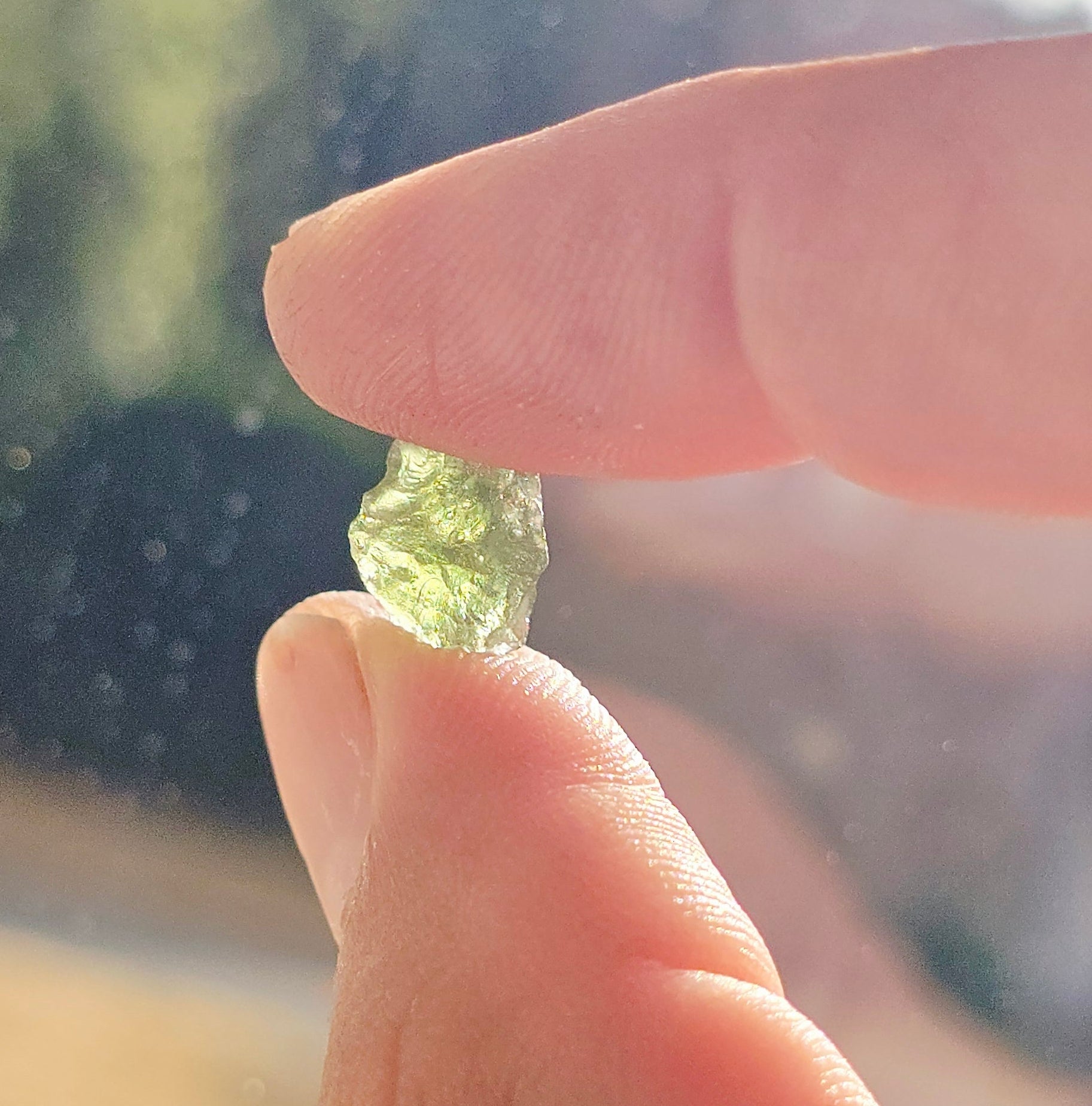 Genuine Moldavite Raw Chip – Transformation & High Vibration 0.6 - 0.7g