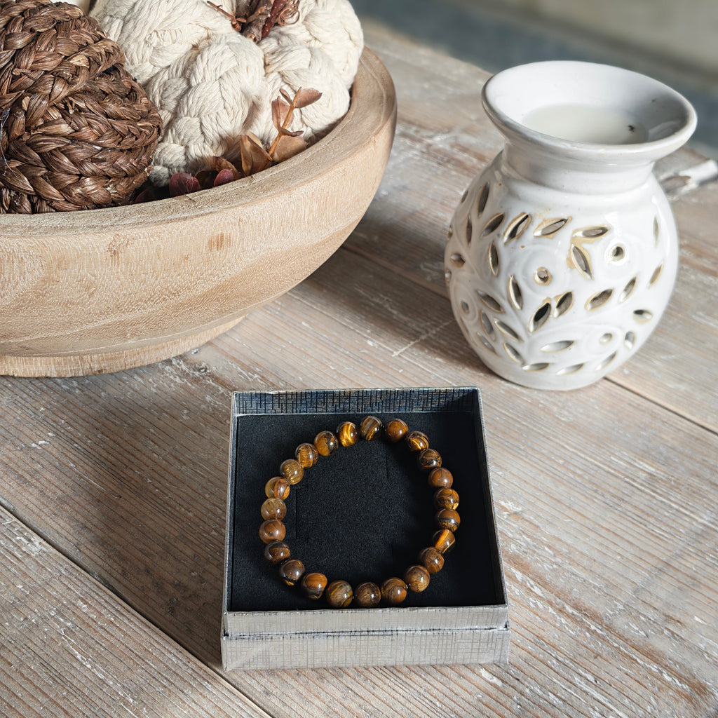 Tiger Eye Beaded Bracelet A+ 8mm for Confidence