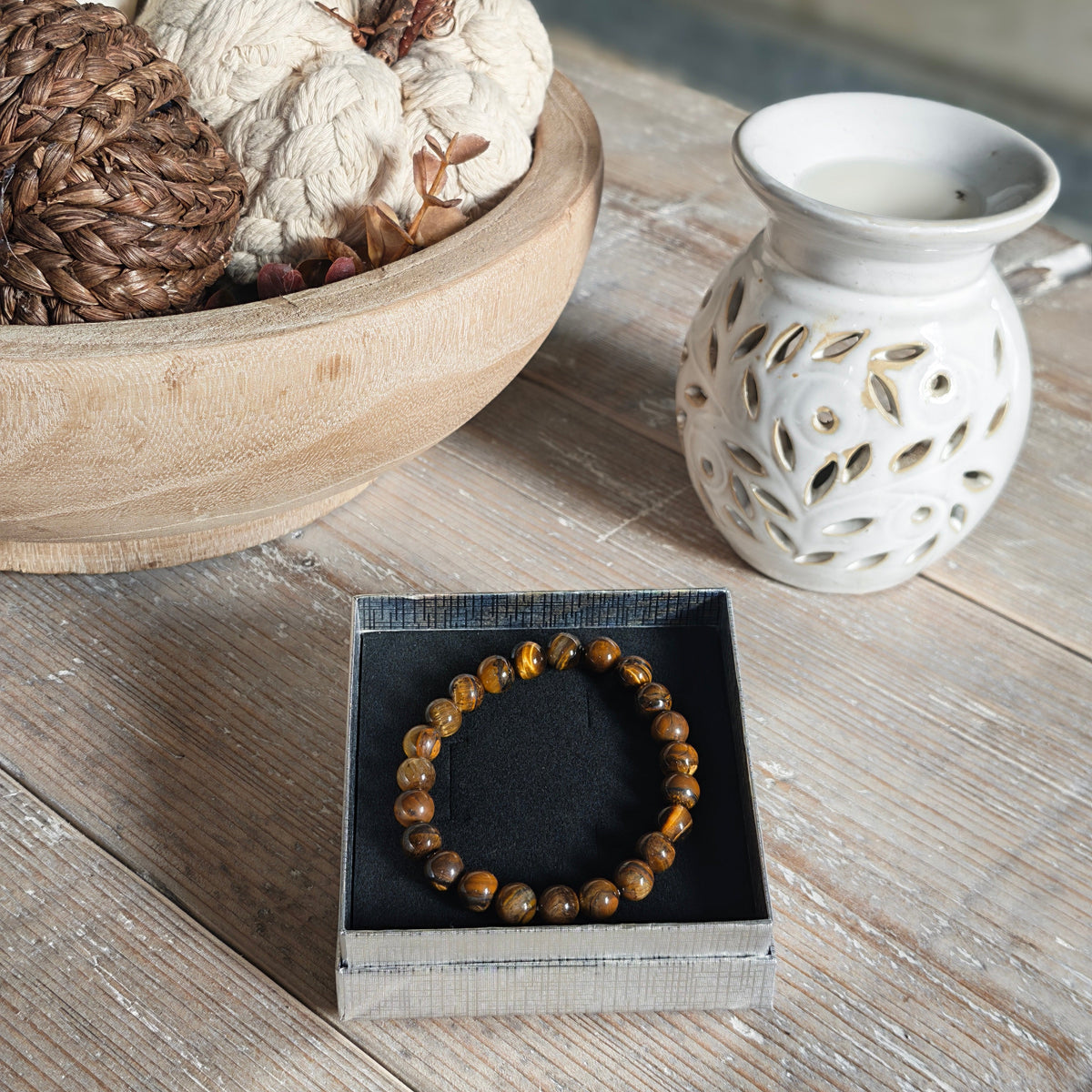 Tiger Eye Beaded Bracelet A+ 8mm for Confidence