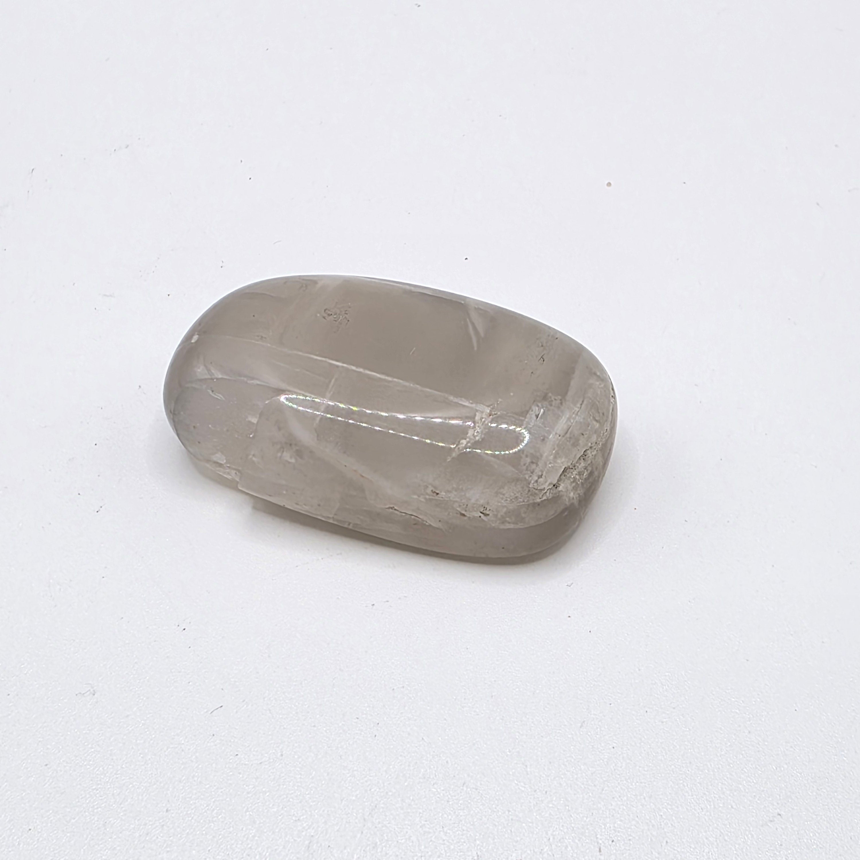 Pastel Moonstone Tumbled Stone – Moon Magic & Intuition – Soft Pink, Peach & White