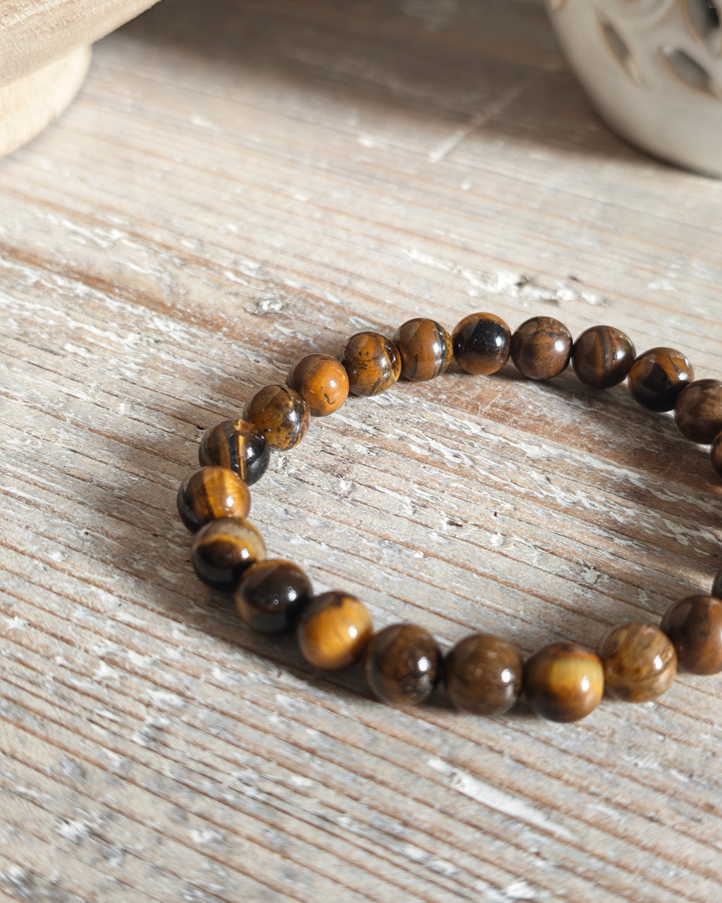 Tiger Eye Beaded Bracelet A+ 8mm for Confidence