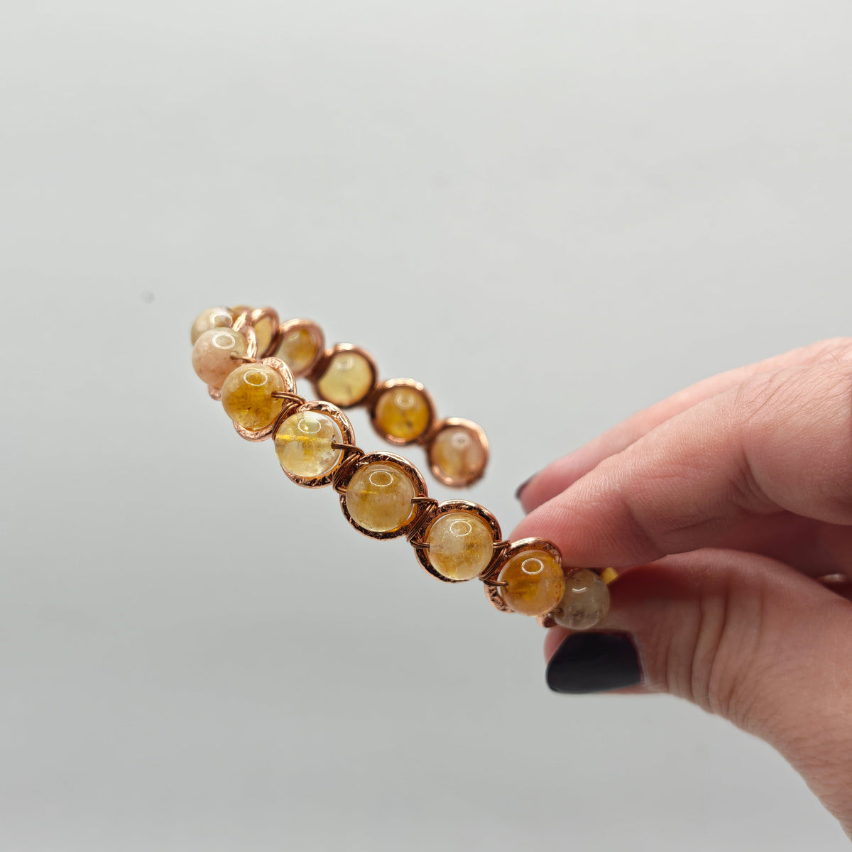 Copper & Natural Citrine Bracelet for Abundance