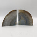 Blue & Cream Agate Bookends – 1.1kg Natural Pair