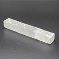 Natural selenite wand 10cm on Black background – white healing crystal wand for cleansing and energy clearing